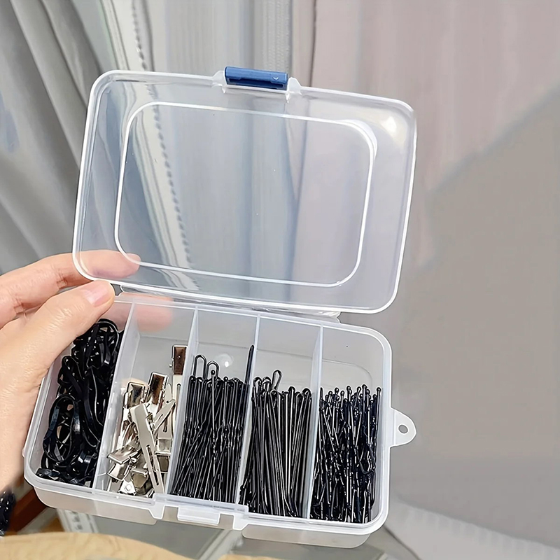 Accessories Travel Jewelry Box - Klare 5/6-Gitter Tragbare Kunststoff Haar Clips