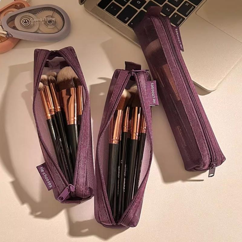 Travel Z - Z. Make-up-Pinsel-Organizer aus Nylongewebe, transparent, sichtbar,