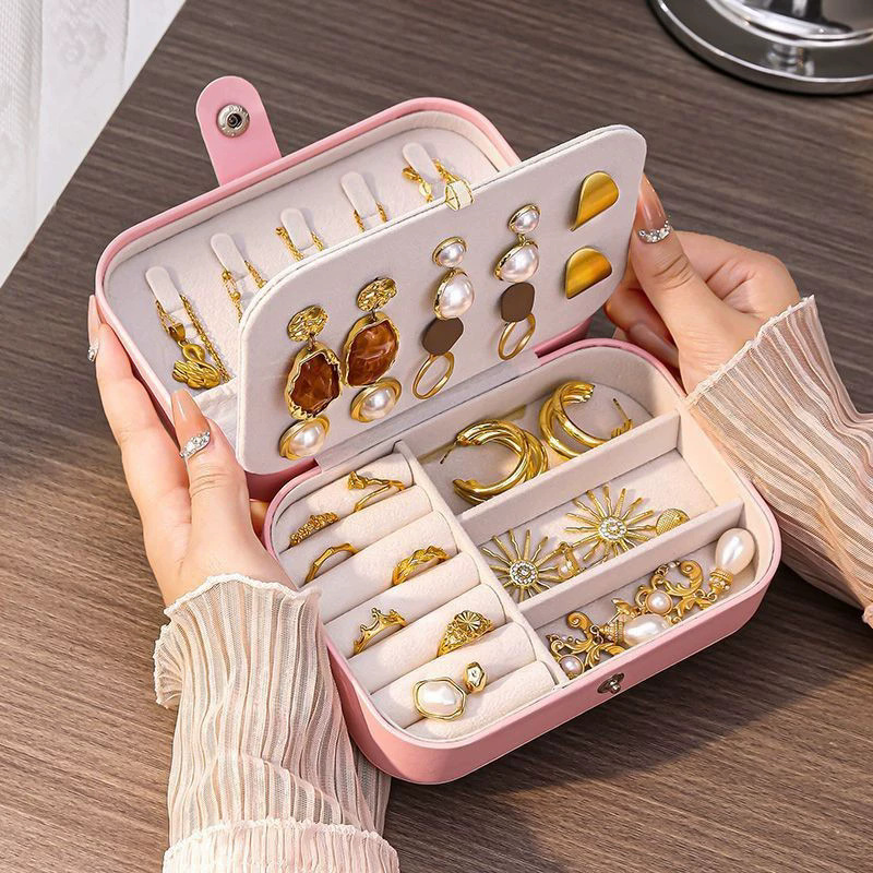 Accessories Travel Jewelry Box - Tragbare Mini-Schmuckbox mit Antioxidationsfunktion für Reisen,