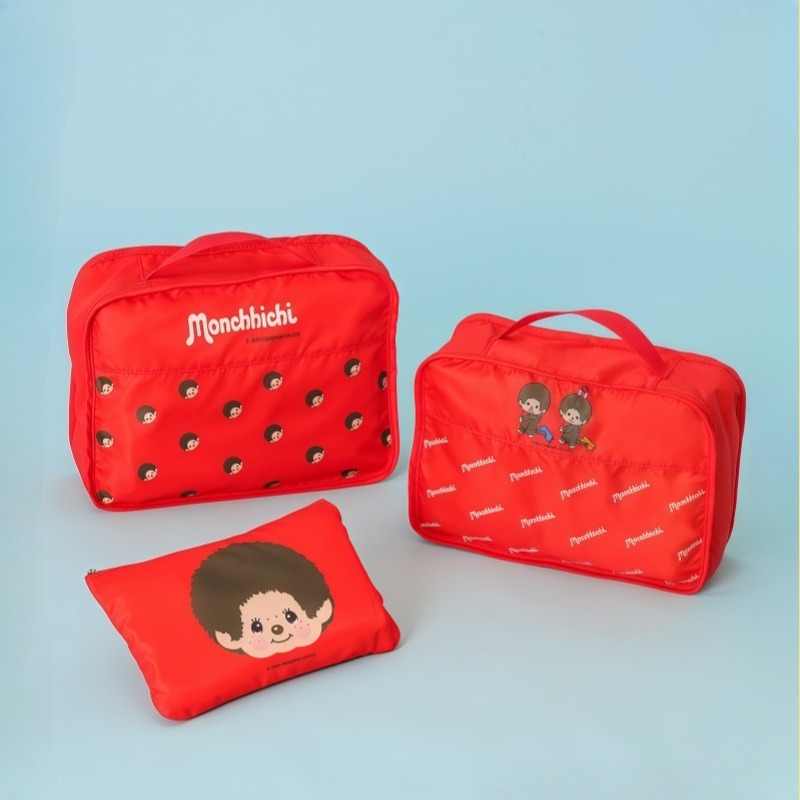 Travel Accessories Set - 3 Stück/Set Monchhichi Cartoon Aufbewahrungstasche Tragbare