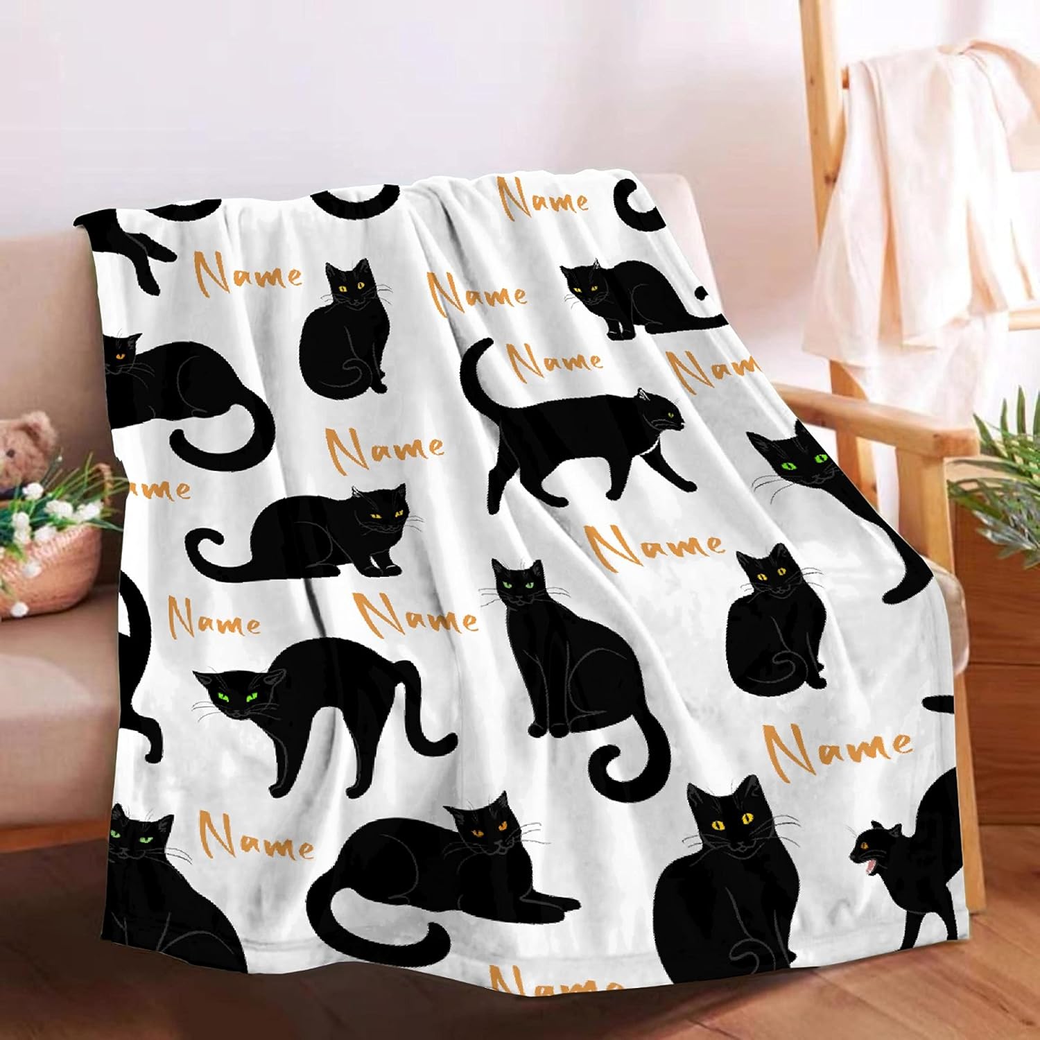 Travel Accessories Gift Ideas - Niedliche Katzen-Print Kuscheldecke Plüsch-Fleece Sofadecke für