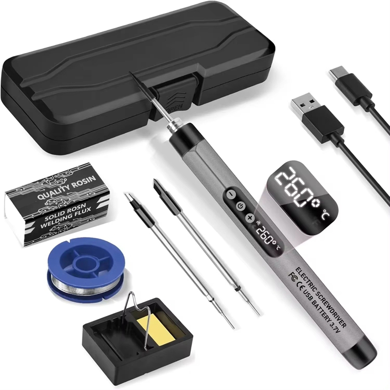 Mini Iron Travel - Mini-Akku-Lötkolben-Set, tragbarer USB-Lötkolben mit LCD-Lötkit mit