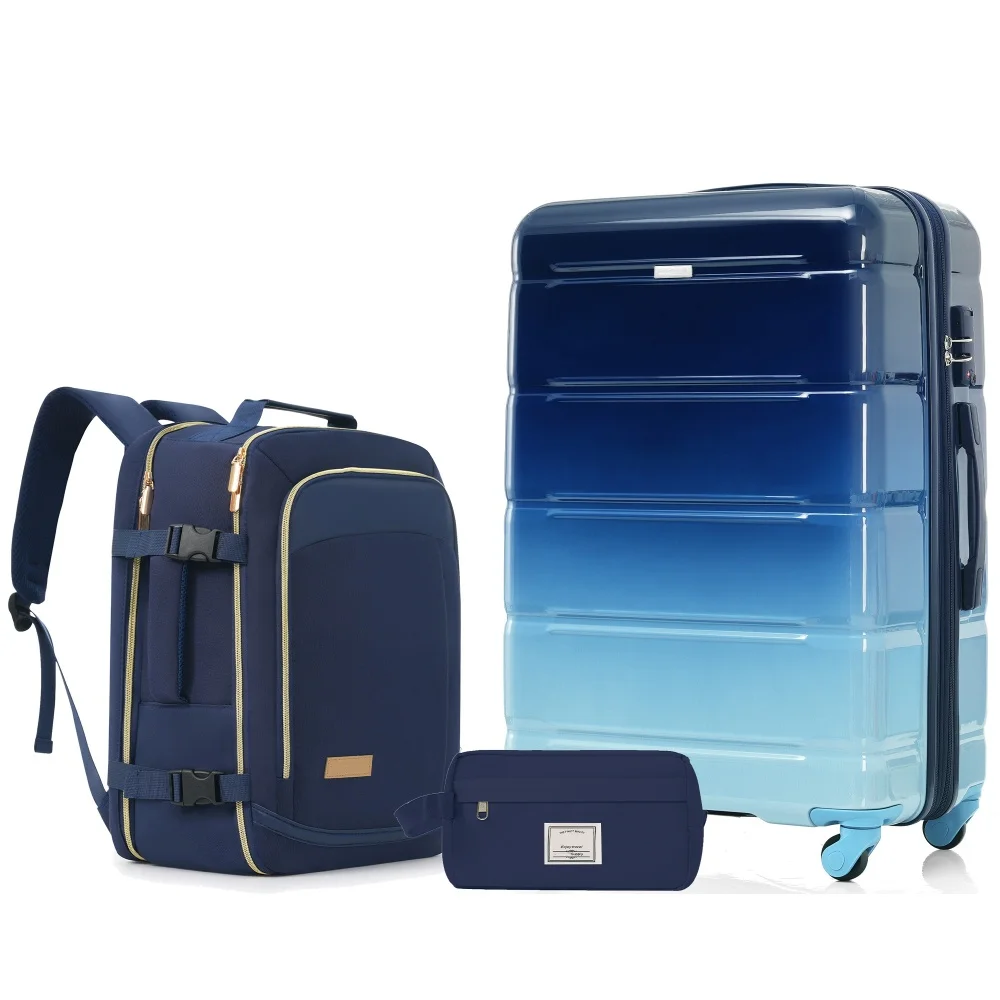 Toiletry Bag Tsa - 3-teiliges Kofferset - Reisekoffer mit TSA-Schloss,