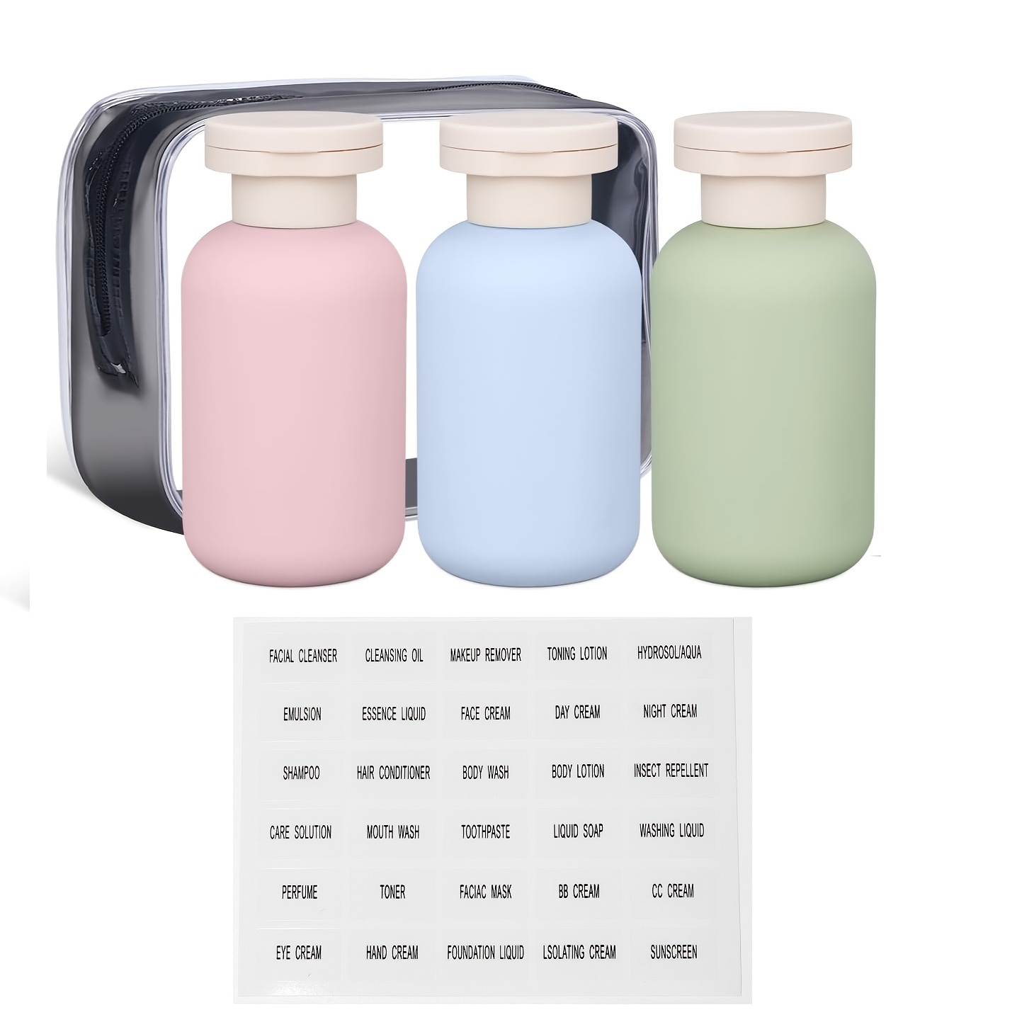 Toiletry Bag Tsa - Reise-Toilettenartikel-Flasche 3,4oz TSA-zugelassene Silikon-Quetschflaschen Set mit