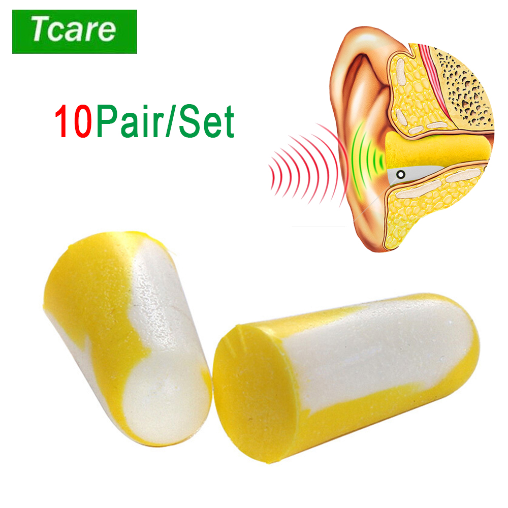 Earplug Set Foam - Tcare 10 Paar/Set Ultraweiche Schaumstoff-Ohrstöpsel mit