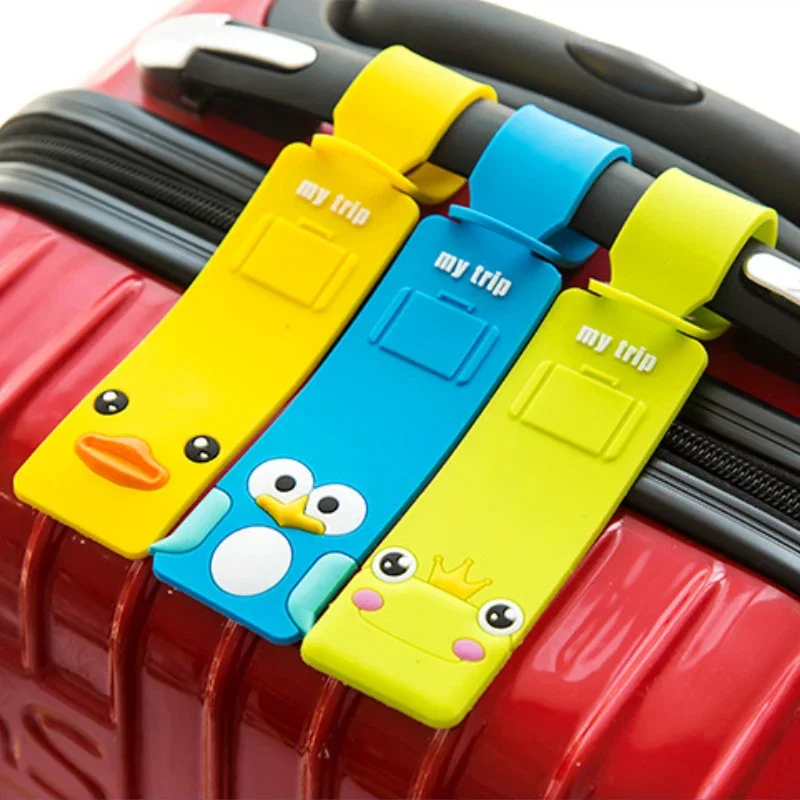 Travel Accessories Name - Niedlicher Cartoon-Tier-Silikon-Gepäckanhänger Tragbares Koffer-Namensschild Anti-Verlust-Gepäckidentifikator Reisezubehör
