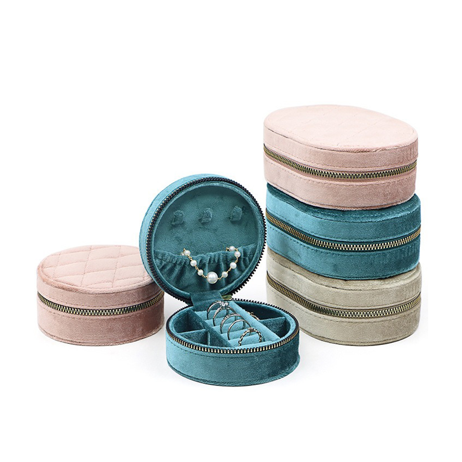 Runde Diamant Samt Reise Schmu – Accessories Travel Jewelry Box Bewertung und Preis
