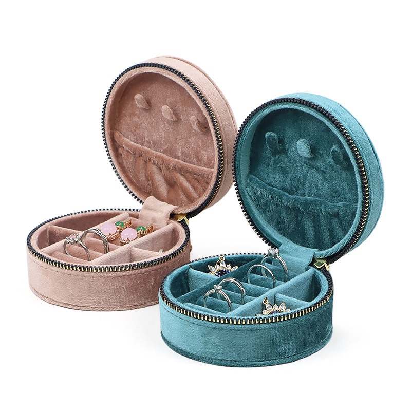 Runde Diamant Samt Reise Schmu – Accessories Travel Jewelry Box Bewertung und Preis
