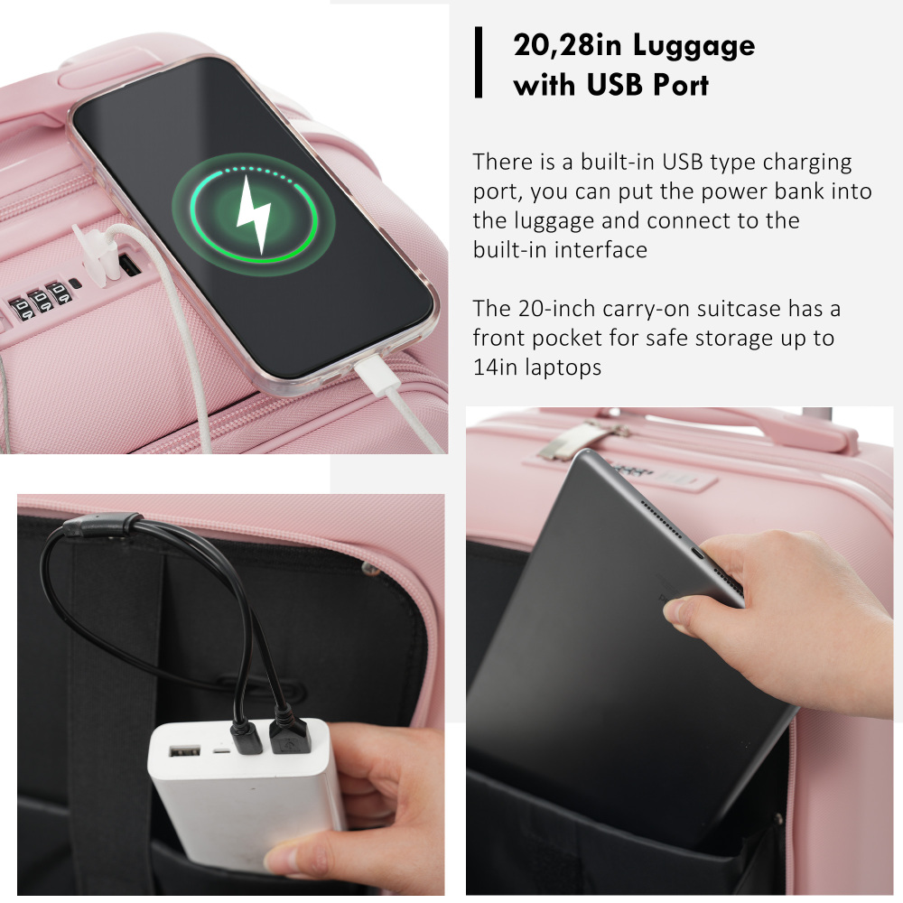 4-teiliges Kofferset mit USB-L – Toiletry Bag Tsa Bewertung und Preis