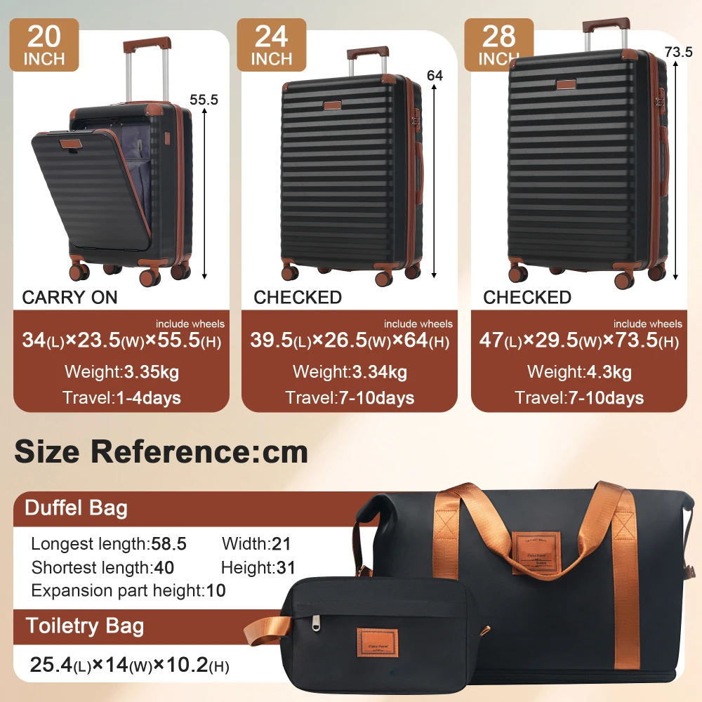 5-teiliges Gepäckset mit Front – Toiletry Bag Tsa Bewertung und Preis