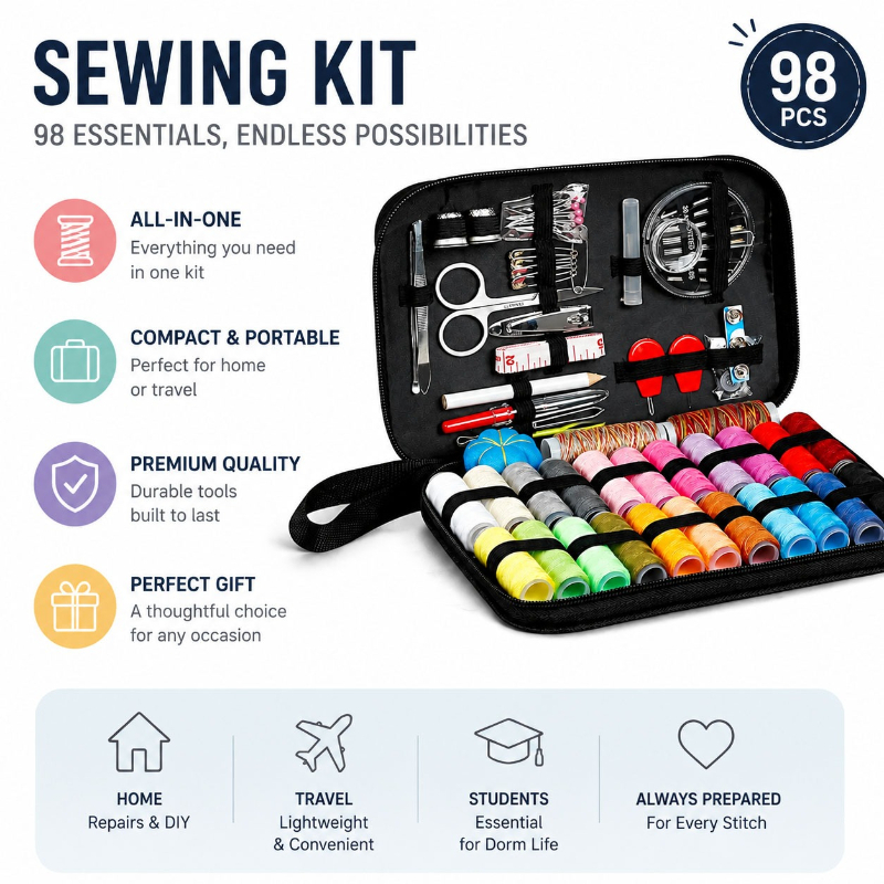 68/98-teiliges Nähzubehör-Set, – Travel Accessories Set Bewertung und Preis